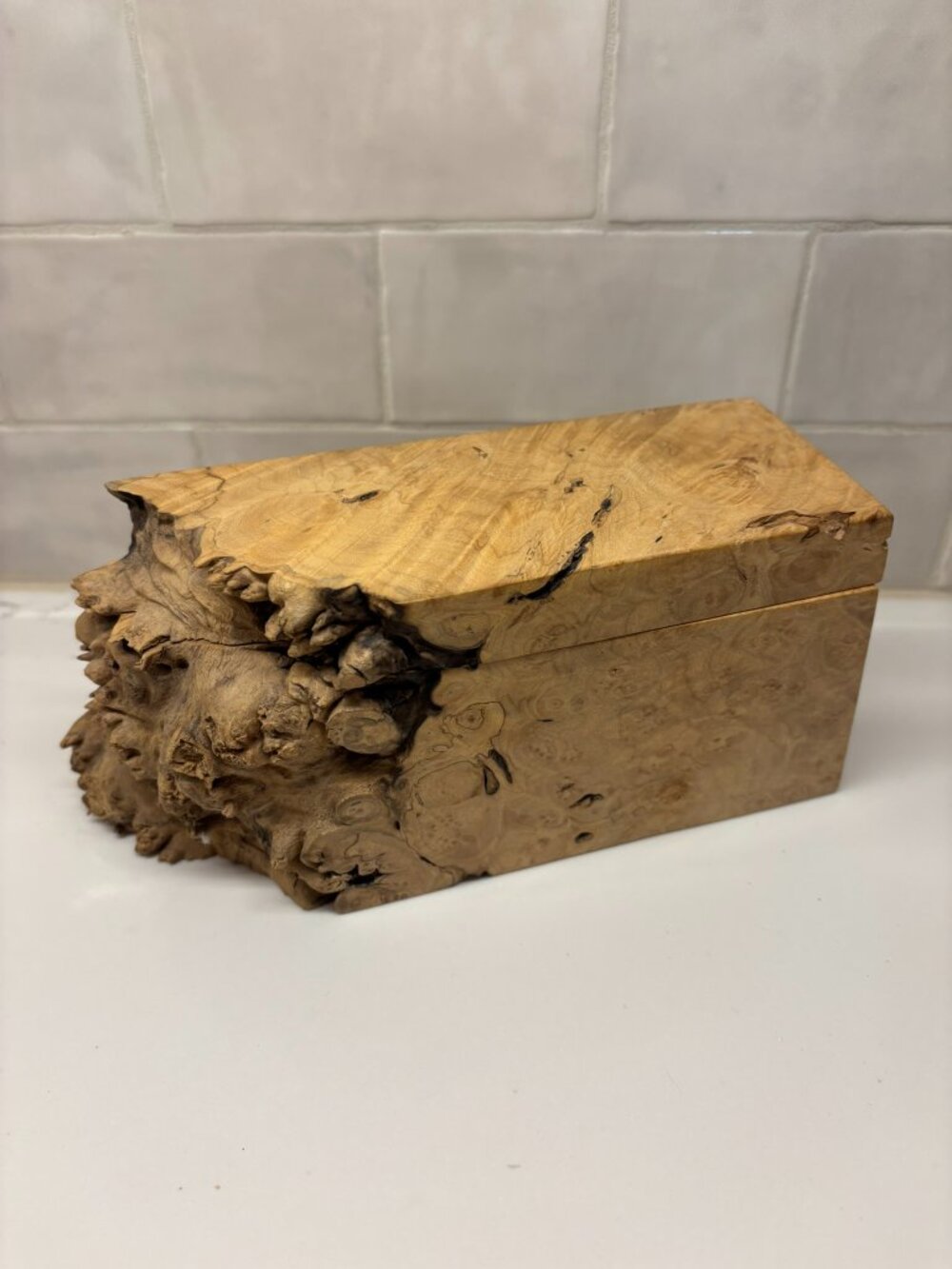 Michael Elkan Studio Live Edge Burl Wood Handcrafted Artisan Trinket Jewelry Box
